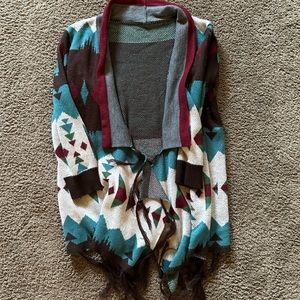 Aztec print cardigan